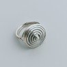 Anello Di Argento 925 Lavorato a Mano Filigrana Forma Spirale Stile Etnico - Misura 18