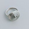 Anello Di Argento 925 Lavorato a Mano Filigrana Forma Spirale Stile Etnico - Misura 18