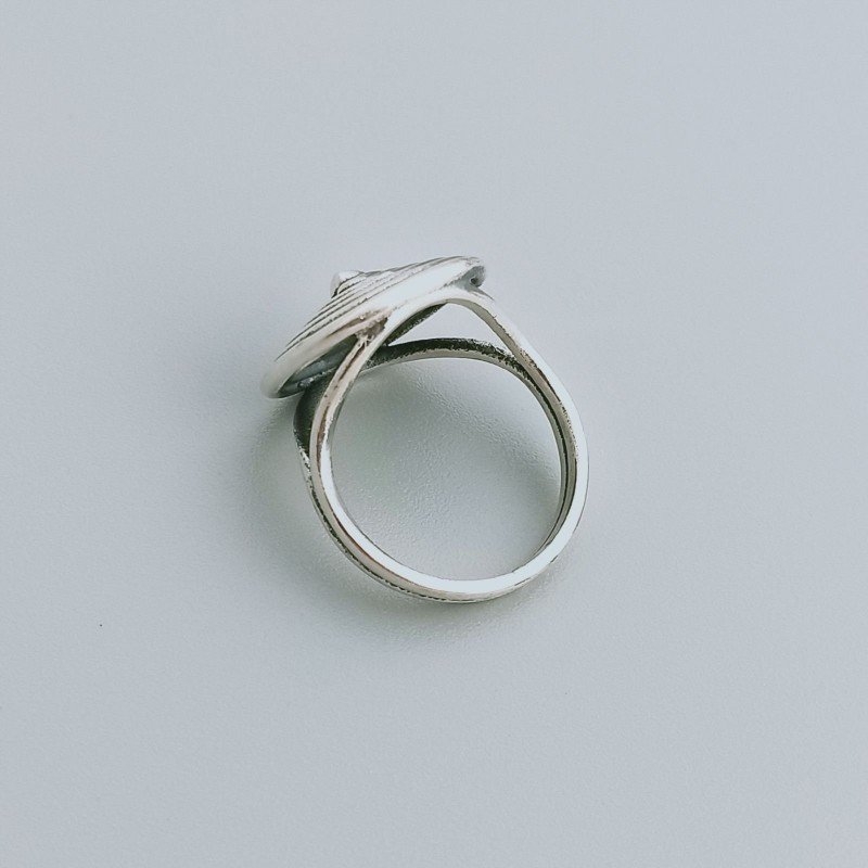Anello Di Argento 925 Lavorato a Mano Filigrana Forma Spirale Stile Etnico - Misura 18