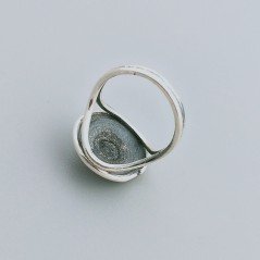 Anello Di Argento 925 Lavorato a Mano Filigrana Forma Spirale Stile Etnico - Misura 18