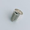 Anello Di Argento 925 Lavorato a Mano Filigrana Forma Piramide Stile Etnico - Misura 17