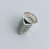 Anello Di Argento 925 Lavorato a Mano Filigrana Forma Piramide Stile Etnico - Misura 17