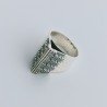 Anello Di Argento 925 Lavorato a Mano Filigrana Forma Piramide Stile Etnico - Misura 19
