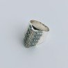 Anello Di Argento 925 Lavorato a Mano Filigrana Forma Piramide Stile Etnico - Misura 19