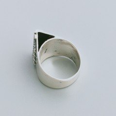 Anello Di Argento 925 Lavorato a Mano Filigrana Forma Piramide Stile Etnico - Misura 19