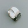 Anello Di Argento 925 Lavorato a Mano Filigrana Forma Piramide Stile Etnico - Misura 19
