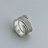Anello Di Argento 925 Lavorato a Mano Filigrana Forma Spirale Stile Etnico - Misura 18