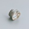 Anello Di Argento 925 Lavorato a Mano Filigrana Forma Spirale Stile Etnico - Misura 18