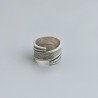 Anello Di Argento 925 Lavorato a Mano Filigrana Forma Spirale Stile Etnico - Misura 18