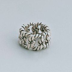 Anello Di Argento 925 Lavorato a Mano Forma Catena - Misura 19