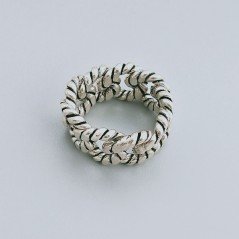 Anello Di Argento 925 Lavorato a Mano Forma Catena - Misura 19
