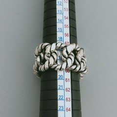 Anello Di Argento 925 Lavorato a Mano Forma Catena - Misura 19