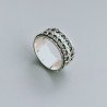 Anello Di Argento 925 Liscio Lavorato a Mano Fedina Stile Etnico - Misura 17