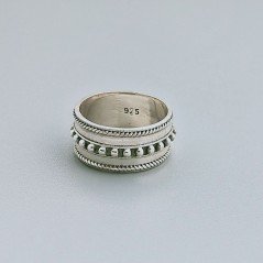 Anello Di Argento 925 Fedina Lavorato a Mano Filigrana Stile Etnico - Misura 19