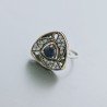 Anello Di Argento 925 con Radice di Zaffiro e Zircone Stile Etnico - Misura 18