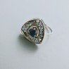 Anello Di Argento 925 con Radice di Zaffiro e Zircone Stile Etnico - Misura 18