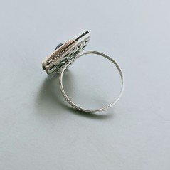 Anello Di Argento 925 con Radice di Zaffiro e Zircone Stile Etnico - Misura 18