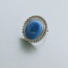 Anello Di Argento 925 Lavorato a Mano con Lapis Lazuli Cabochon Sfacettato - Misura 18