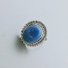 Anello Di Argento 925 Lavorato a Mano con Lapis Lazuli Cabochon Sfacettato - Misura 18