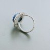 Anello Di Argento 925 Lavorato a Mano con Lapis Lazuli Cabochon Sfacettato - Misura 18