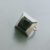 Anello Di Argento 925 Lavorato a Mano con Onice Nera Cabochon - Misura 18