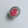 Anello Di Argento 925 Lavorato a Mano con Radice di Rubino Ovale - Misura 21