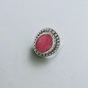 Anello Di Argento 925 Lavorato a Mano con Radice di Rubino Ovale - Misura 21
