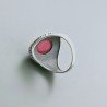 Anello Di Argento 925 Lavorato a Mano con Radice di Rubino Ovale - Misura 21