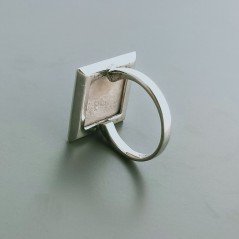 Anello Di Argento 925 Lavorato a Mano con Madreperla Bianca Arcobaleno - Misura 19