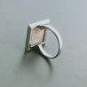 Anello Di Argento 925 Lavorato a Mano con Madreperla Bianca Arcobaleno - Misura 19