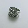 Anello Di Argento 925 Liscio Lavorato a Mano Fedina Stile Etnico - Misura 17