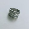 Anello Di Argento 925 Liscio Lavorato a Mano Fedina Stile Etnico - Misura 17