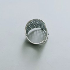Anello Di Argento 925 Liscio Lavorato a Mano Filigrana - Misura 17