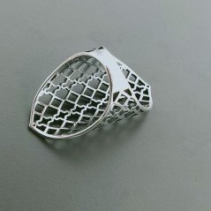 Anello Di Argento 925 Liscio Lavorato a Mano Filigrana - Misura 17