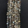 Labradorite Naturale Perline Forma Cuore Piatto Sfaccettato a Mano Foro Laterale 08-12mm