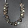 Labradorite Naturale Perline Forma Cuore Piatto Sfaccettato a Mano Foro Laterale 08-12mm