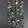 Labradorite Naturale Perline Forma Cuore Piatto Sfaccettato a Mano Foro Laterale 08-12mm