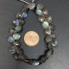 Labradorite Naturale Perline Forma Cuore Piatto Sfaccettato a Mano Foro Laterale 08-12mm