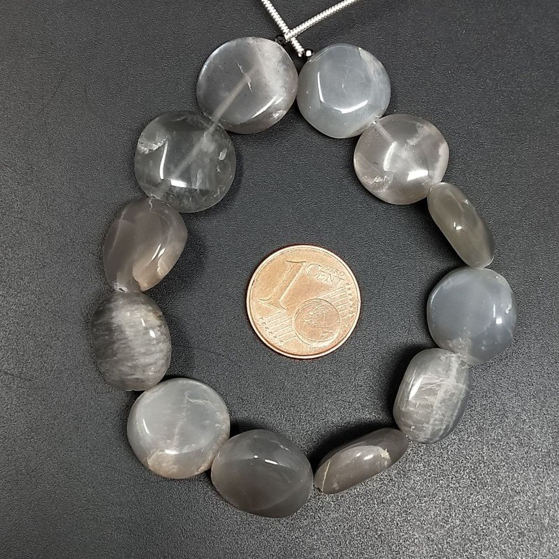 Pietra Di Luna Grigia Marrone Tondo Piatto Liscio A Mano 06mm-12mm Pietra Di Luna Grigia Marrone Tondo Piatto Liscio A Mano 06mm-12mm