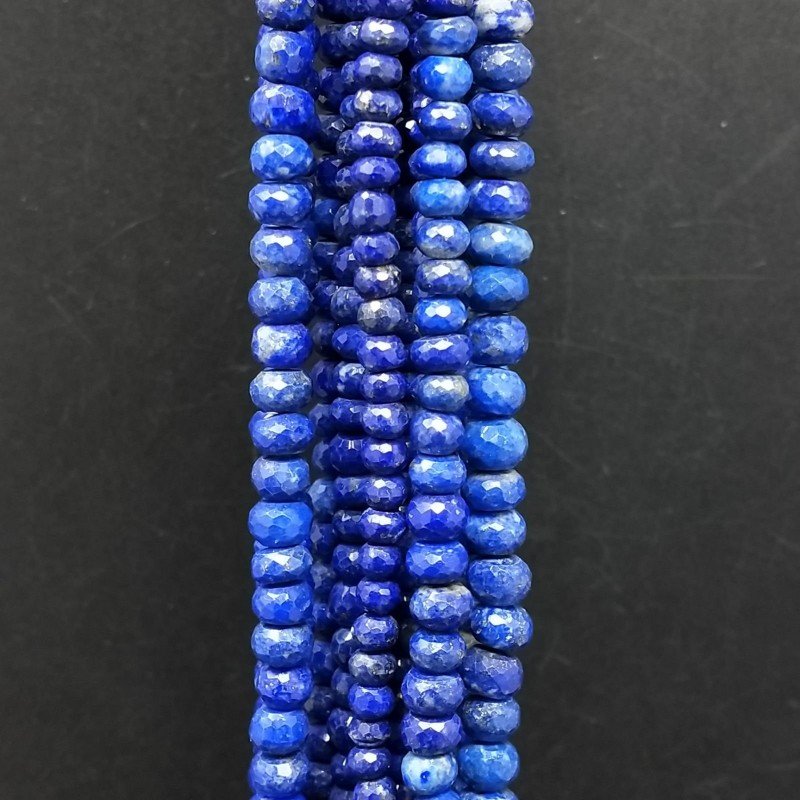 Lapis Lazuli Naturale in Perline Forma Rondelle Sfaccettato a Mano Foro Passante 05-06mm