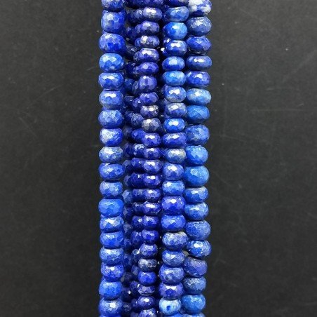 Lapis Lazuli Naturale in Perline Forma Rondelle Sfaccettato a Mano Foro Passante 05-06mm