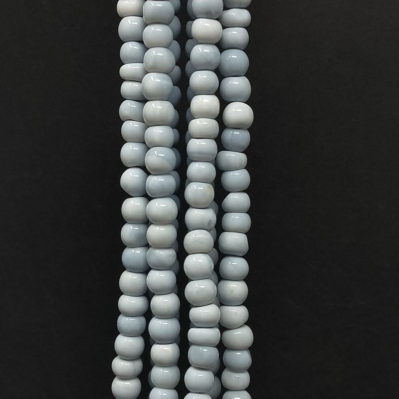Opale Grigio Blu Naturale Tondo Liscio A Mano 06mm-10mm