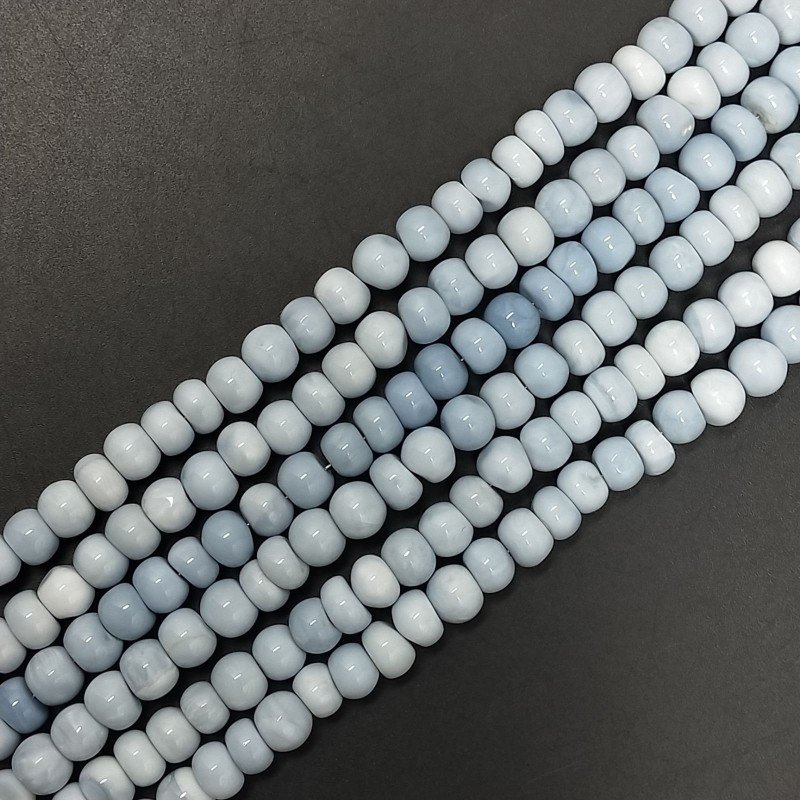 Opale Grigio Blu Naturale Tondo Liscio A Mano 06mm-10mm