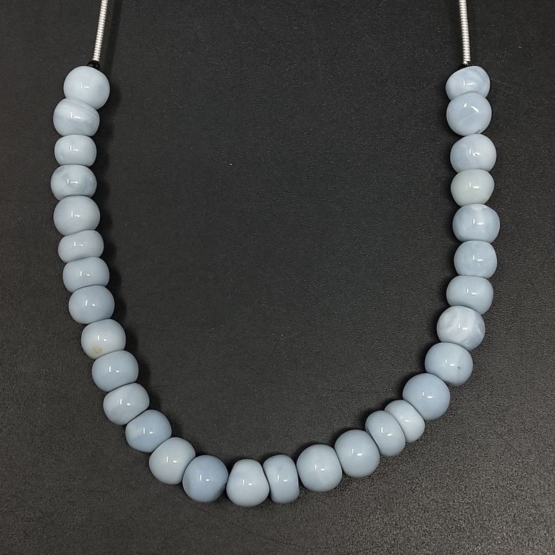 Opale Grigio Blu Naturale Tondo Liscio A Mano 06mm-10mm