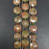 Unakite Naturale Naturale Perline Forma Hexagon Piatto Foro Laterale Sfaccettato A Mano