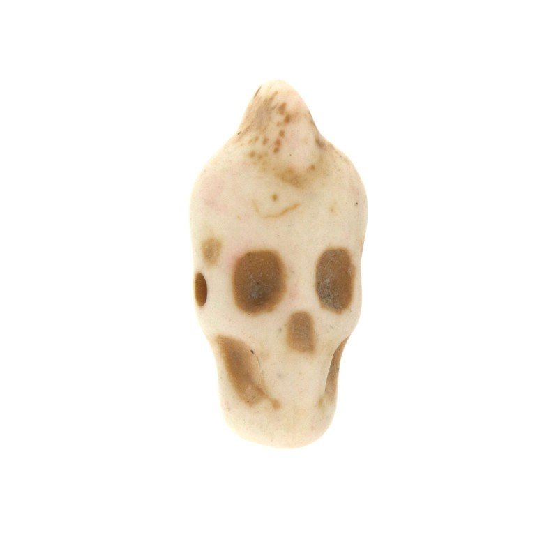 Aulite bianco forma teschio allungato inciso 10x21 mm 1pz