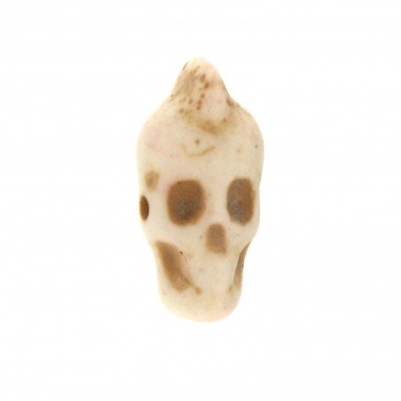 Aulite bianco forma teschio allungato inciso 10x21 mm 1pz