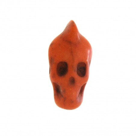 Aulite arancio forma teschio allungato inciso 10x21 mm 1pz