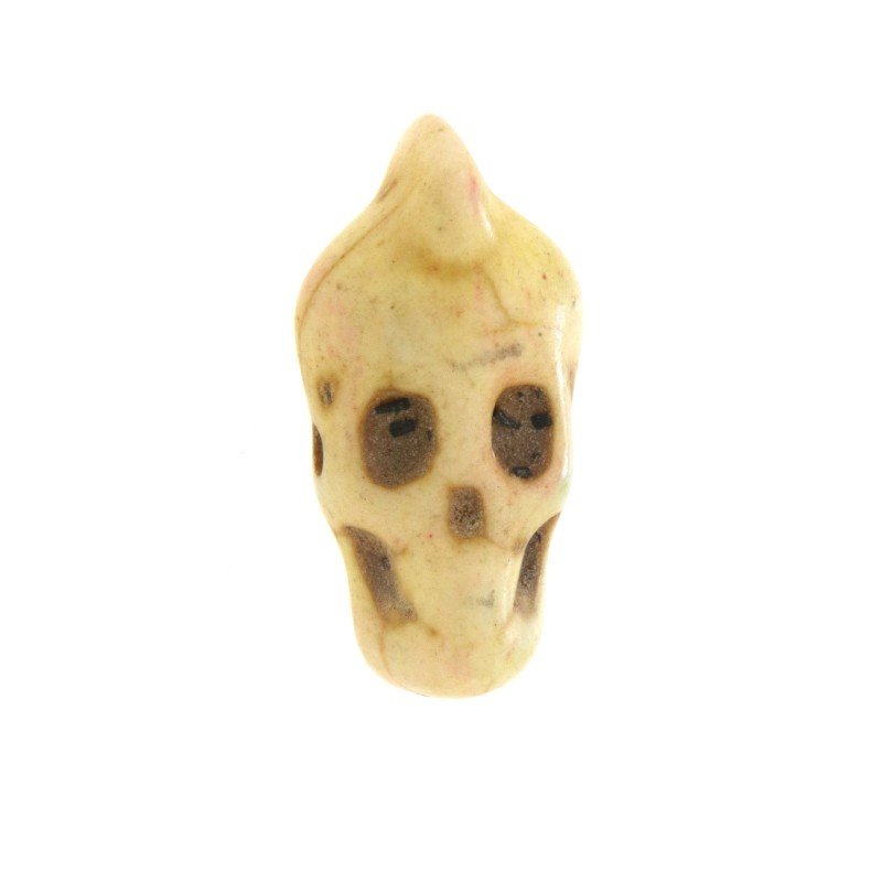Aulite beige forma teschio allungato inciso 10x21 mm 1pz