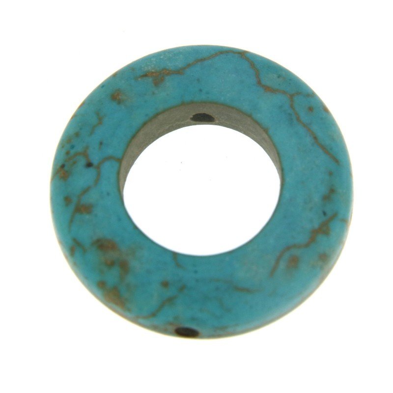 Aulite forma cerchio forato 19mm turchese 1pz